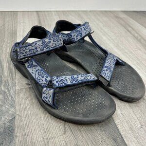 Teva Velcro Strap Sandals Blue Stitch Shoe Womans Size 7
